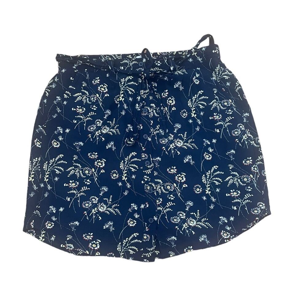 Loft navy floral lined skirt size medium